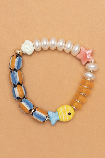 Mix Stone Chunky Stretch Bracelet - Nakamol