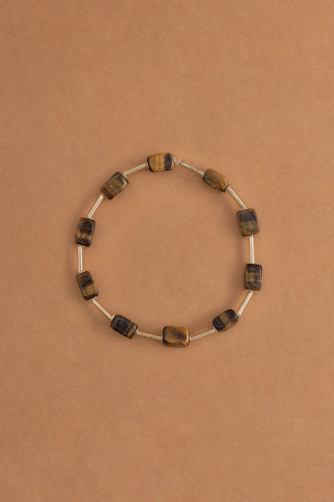 Tiger Eye Stone Bead Stretchy Bracelet - Nakamol