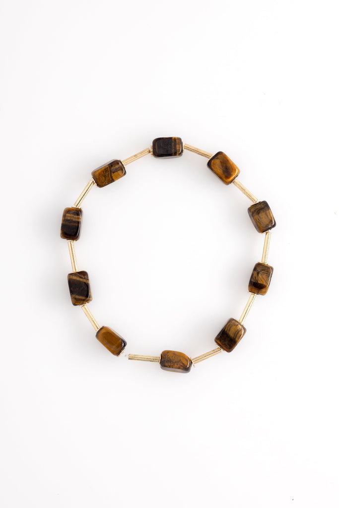 Tiger Eye Stone Bead Stretchy Bracelet - Nakamol