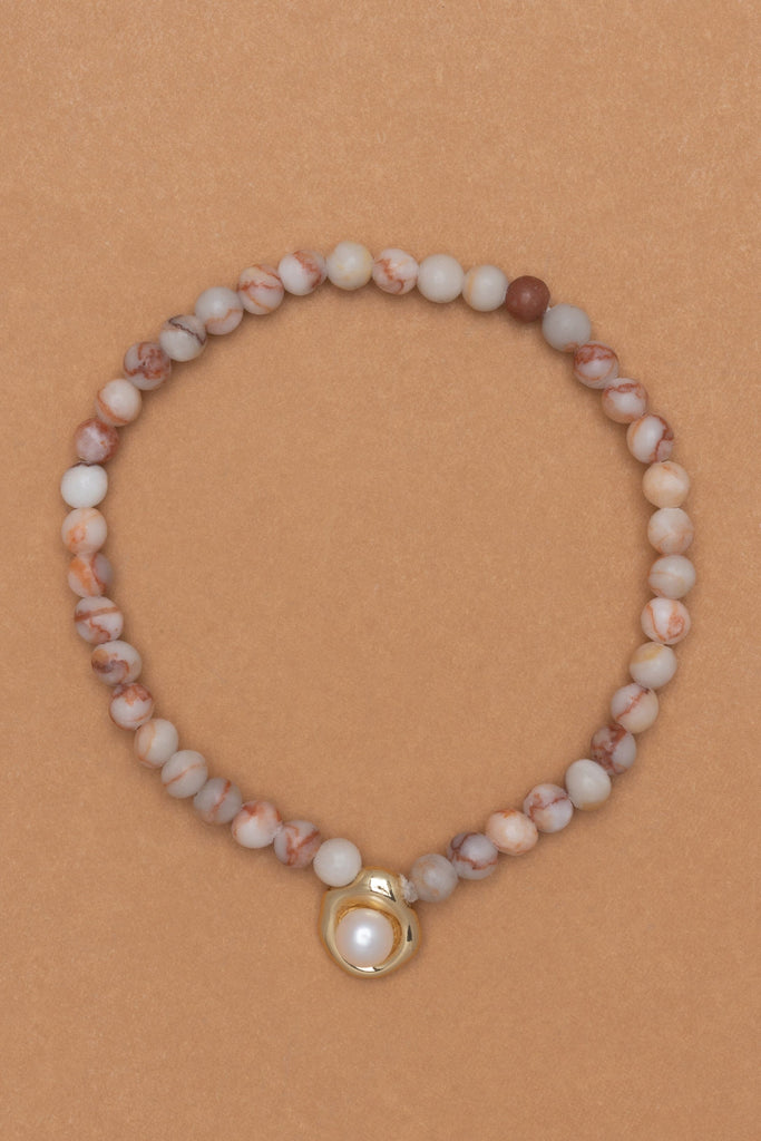 Chunky Peach Stone  Stretchy Bracelet - Nakamol