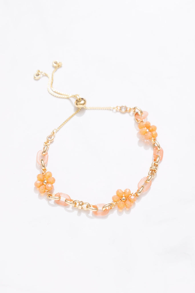 Orange Flower Beaded Bracelet - Nakamol