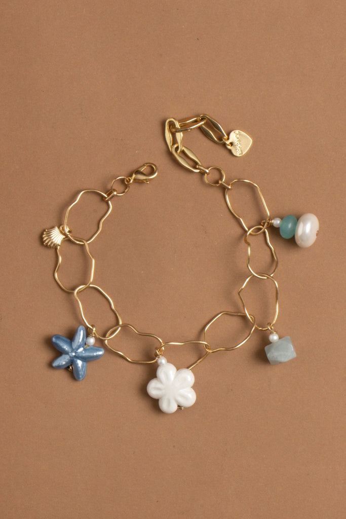 Blue Moonstone Charm Bracelet - Nakamol