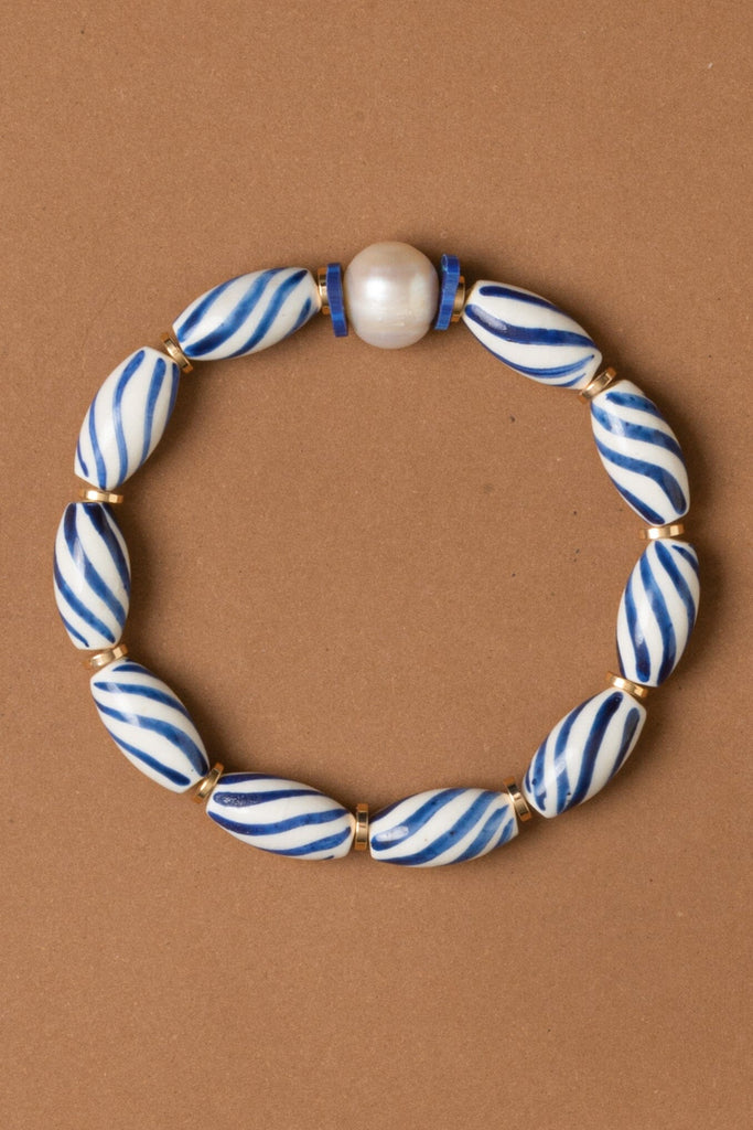 Striped Bead Stretchy Bracelet - Nakamol