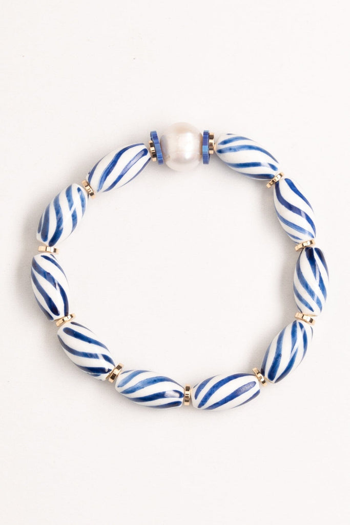 Striped Bead Stretchy Bracelet - Nakamol