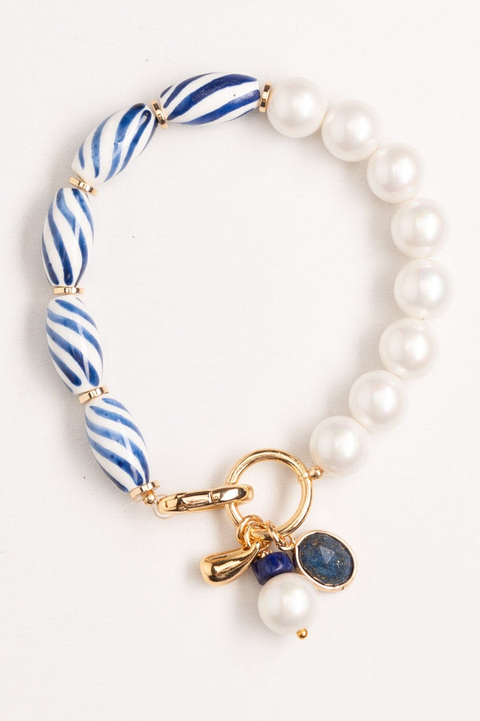 Assyemtrical White Striped Bracelet - Nakamol