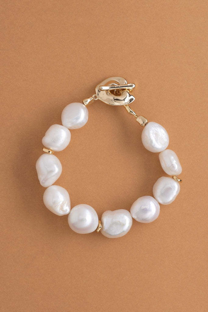 Chunky White Single Strand Bracelet - Nakamol