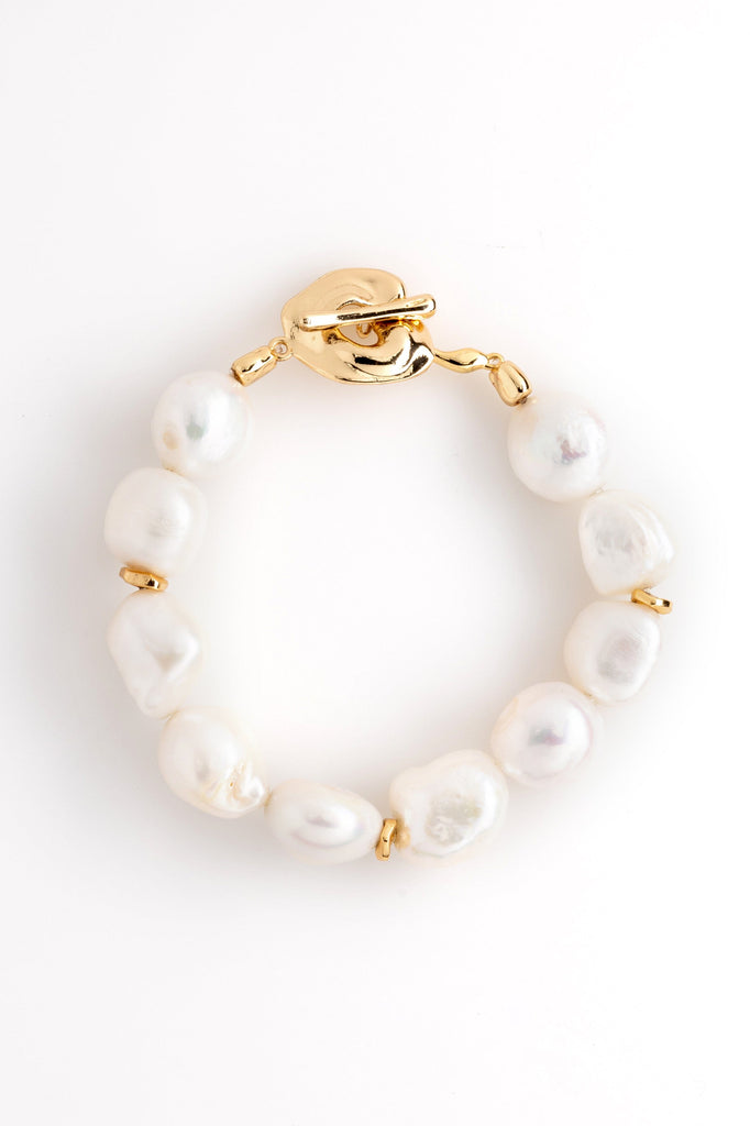 Chunky White Single Strand Bracelet - Nakamol