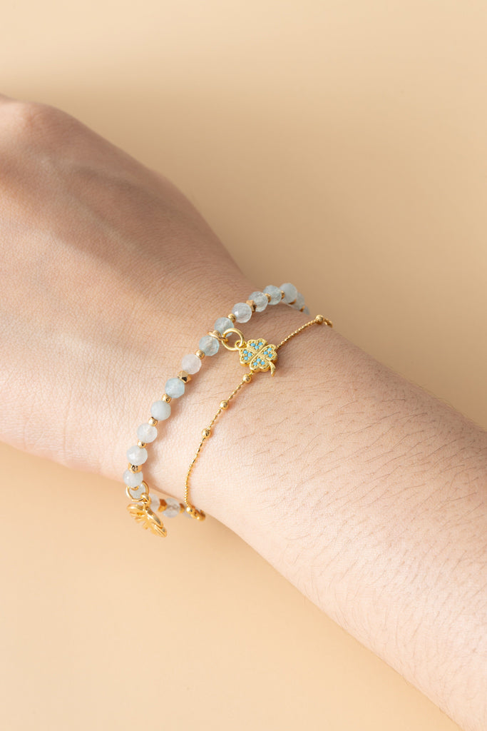 Aquamarine Lucky Charm Bracelet - Nakamol