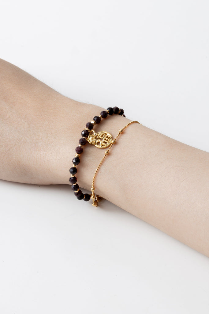 Garnet Lucky Charm Bracelet - Nakamol