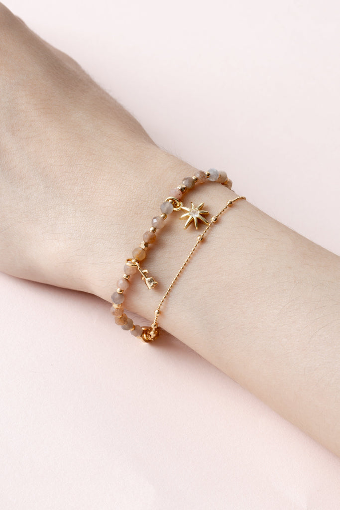 Multi-Colored Moonstone Lucky Charm Bracelet - Nakamol