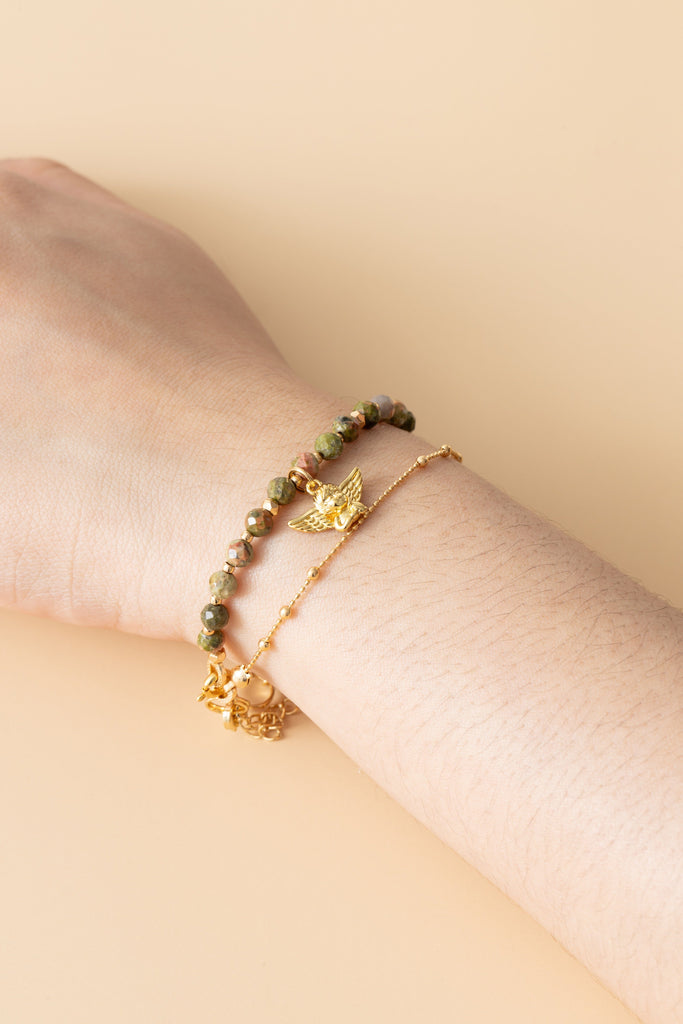 Unakite Lucky Charm Bracelet - Nakamol