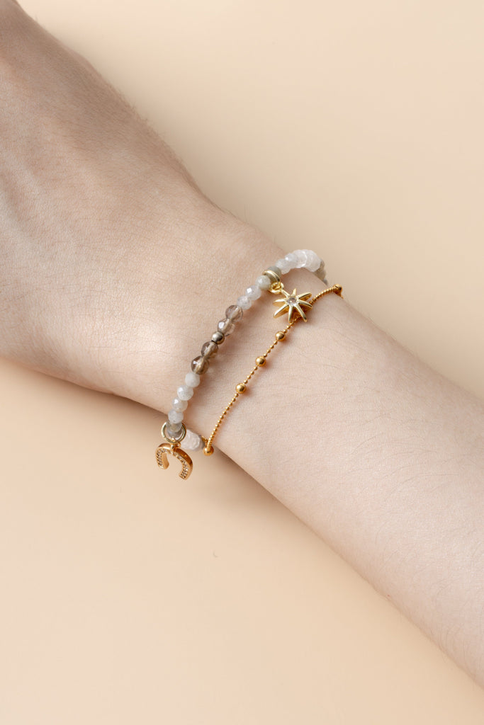 Mix Labradorite Lucky Charm Bracelet - Nakamol