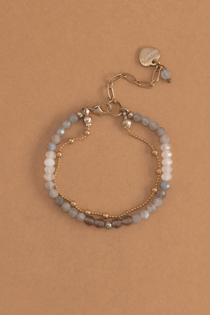 Mix Labradorite Lucky Charm Bracelet - Nakamol