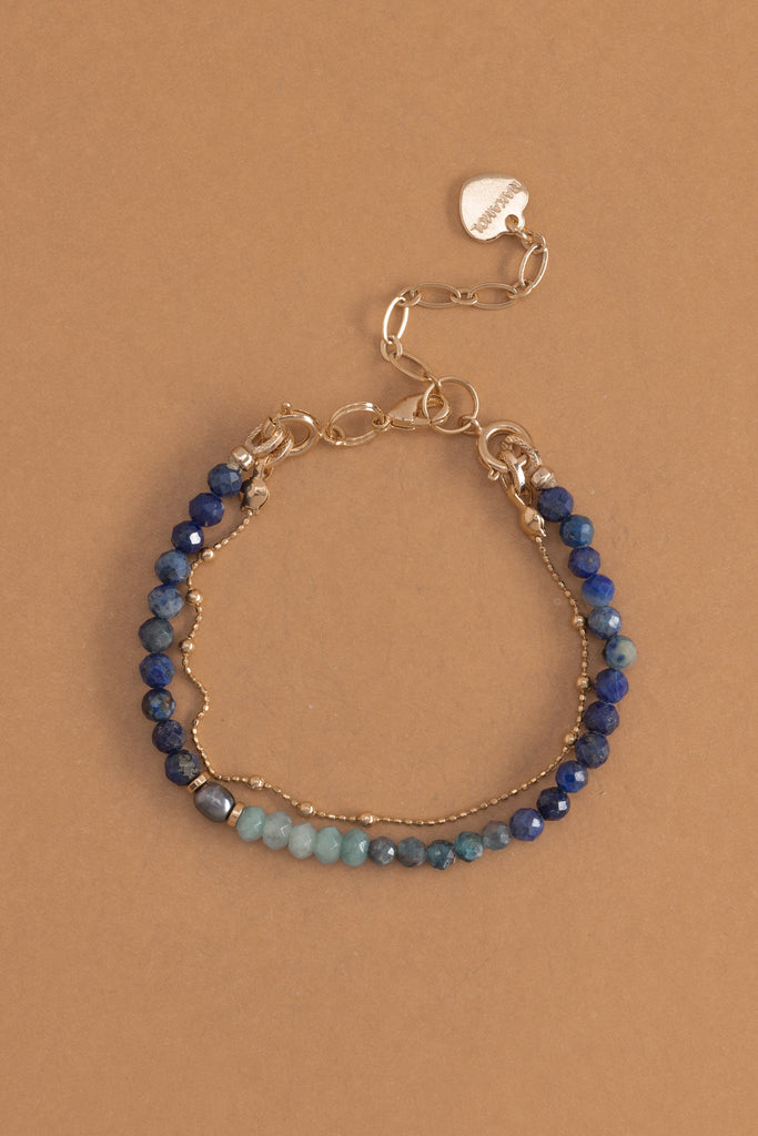 Mix Lapis Lazuli Lucky Charm Bracelet - Nakamol