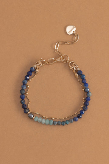 Mix Lapis Lazuli Lucky Charm Bracelet - Nakamol