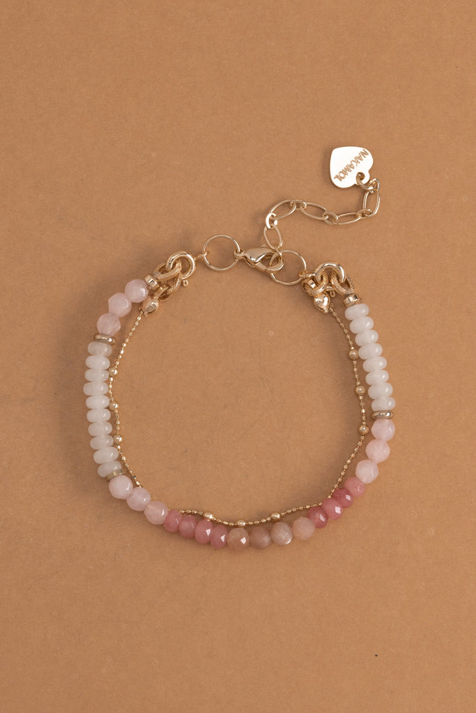 Mix Rose Quartz Lucky Charm Bracelet - Nakamol