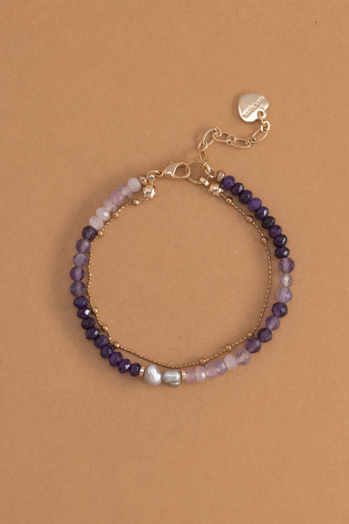 Mix Amethyst Lucky Charm Bracelet - Nakamol