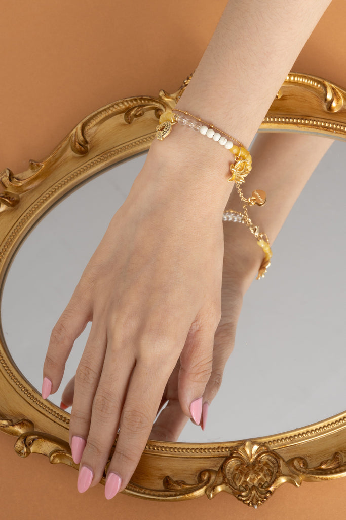 Mix Yellow Jade Lucky Charm Bracelet - Nakamol
