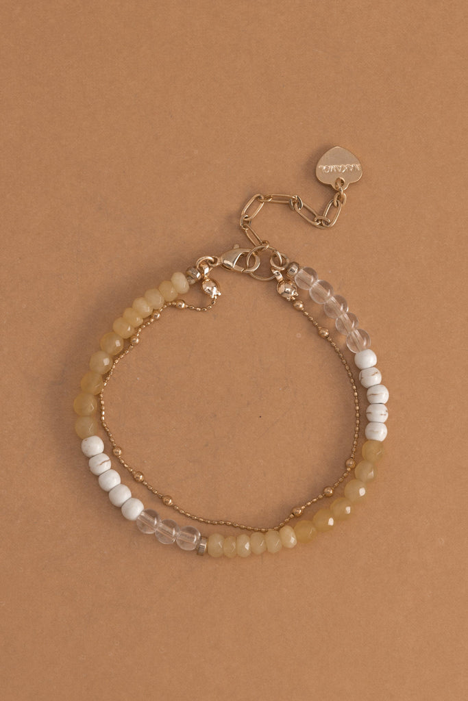 Mix Yellow Jade Lucky Charm Bracelet - Nakamol