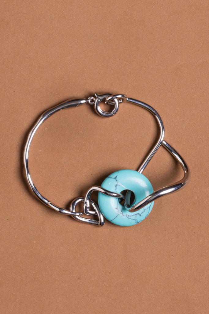 Turquoise Rhodium Bracelet - Nakamol