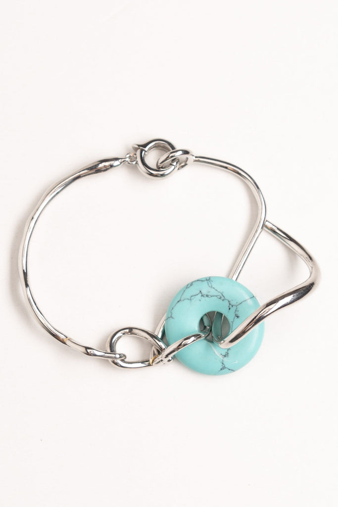 Turquoise Rhodium Bracelet - Nakamol