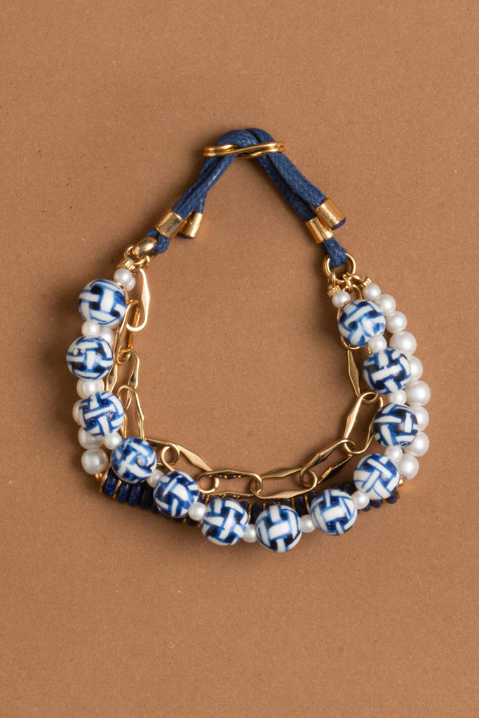 White Lapis Chain Woven Bracelet - Nakamol