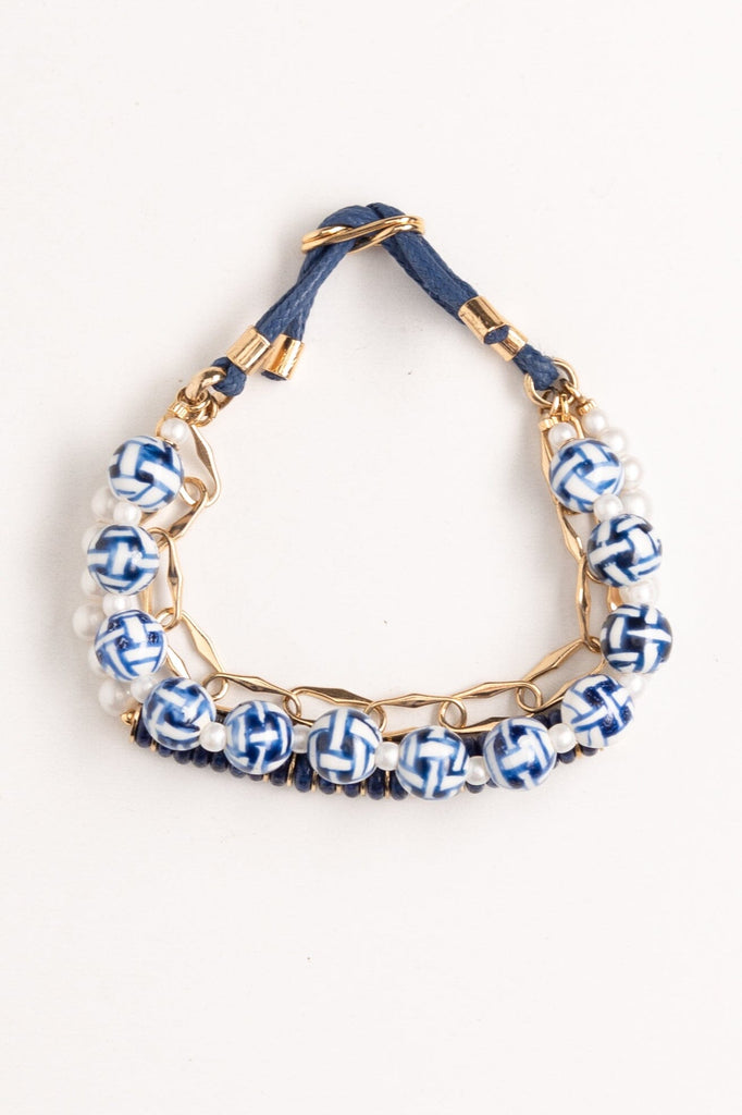 White Lapis Chain Woven Bracelet - Nakamol