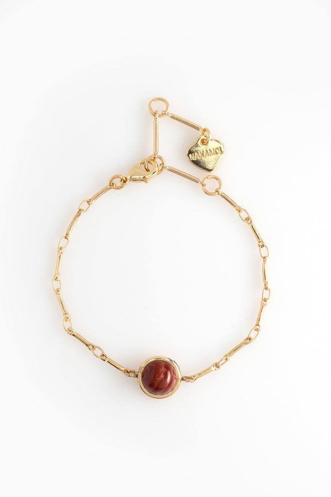 Brown Coin Stone Bracelet - Nakamol