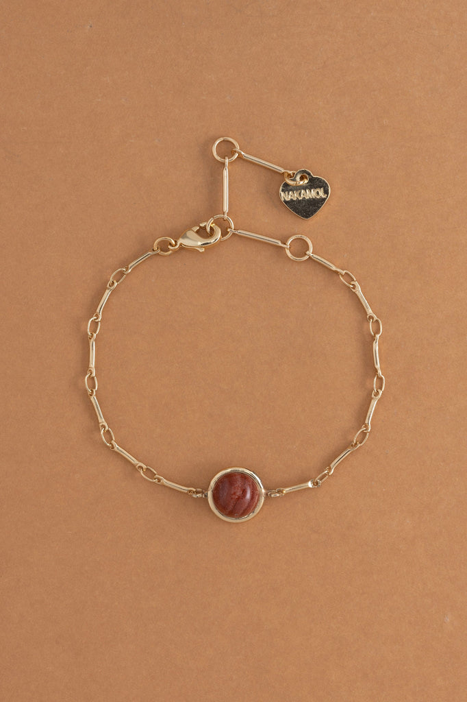 Brown Coin Stone Bracelet - Nakamol
