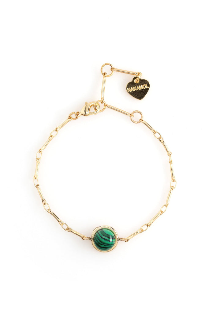 Malachite Coin Stone Bracelet - Nakamol