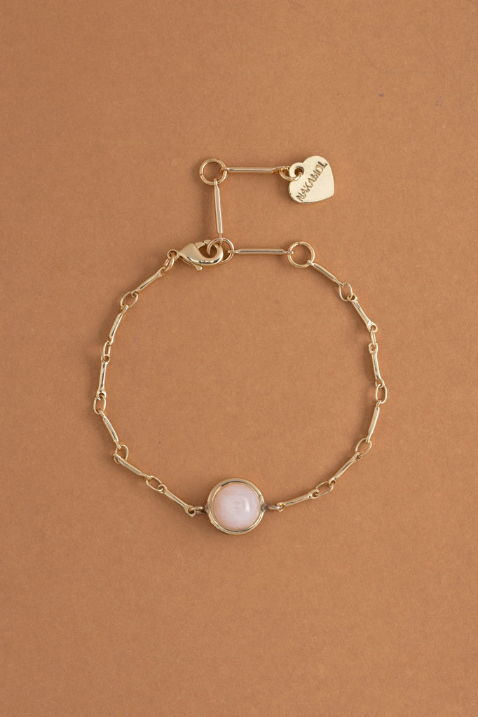 Rose Quartz Coin Stone Bracelet - Nakamol