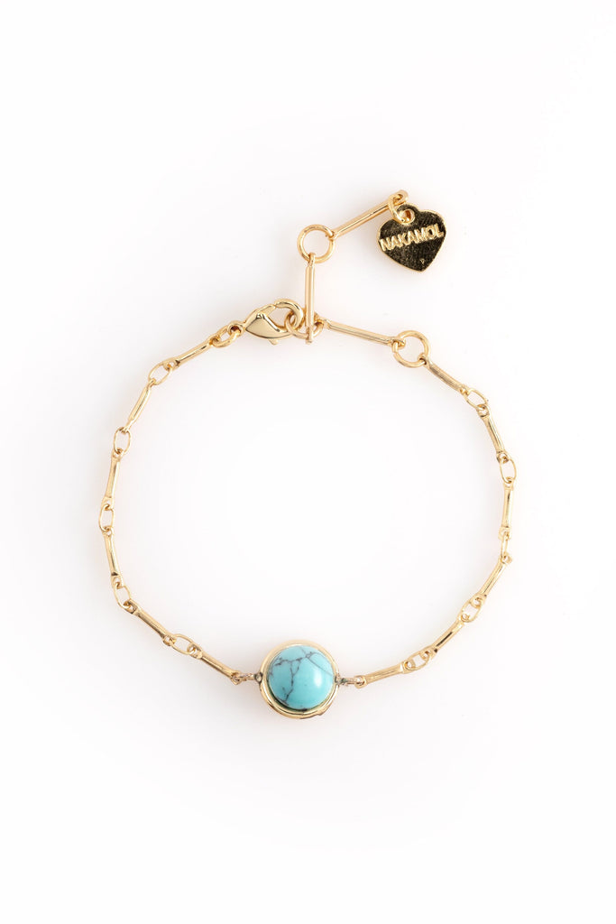 Turquoise Coin Stone Bracelet - Nakamol