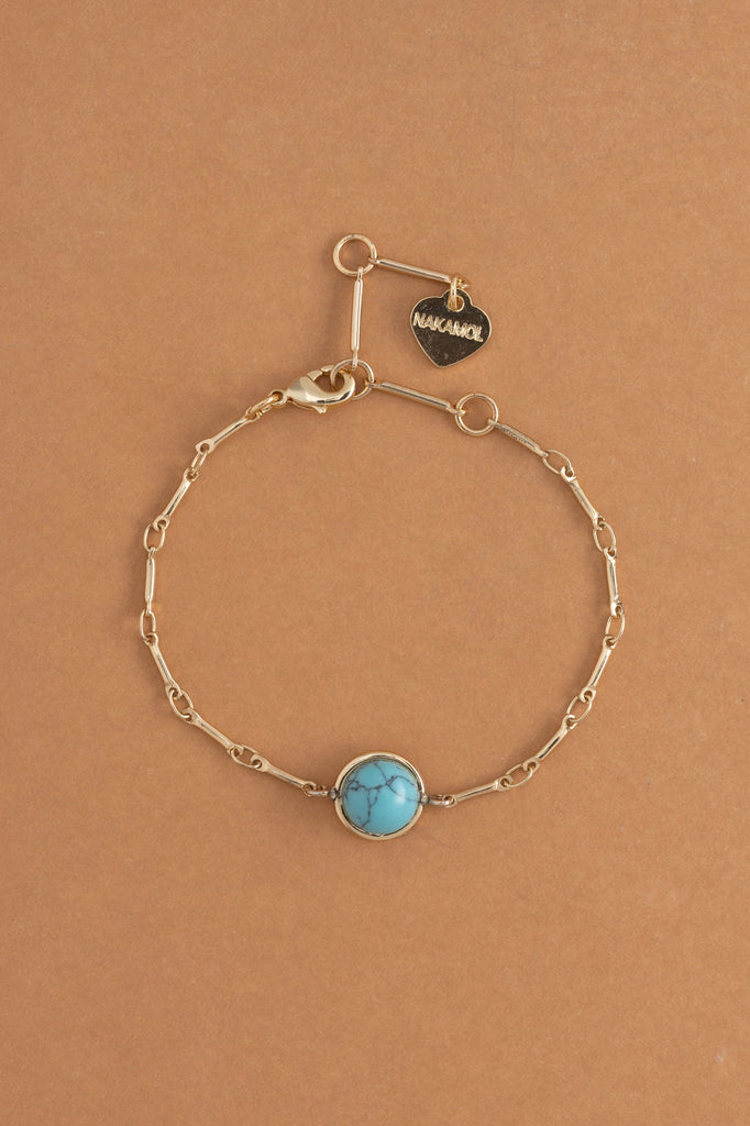 Turquoise Coin Stone Bracelet - Nakamol