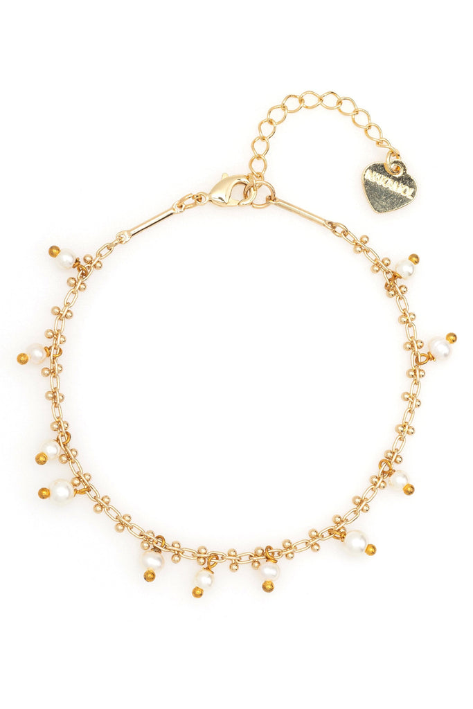 White Pearl Charm Bracalet - Nakamol