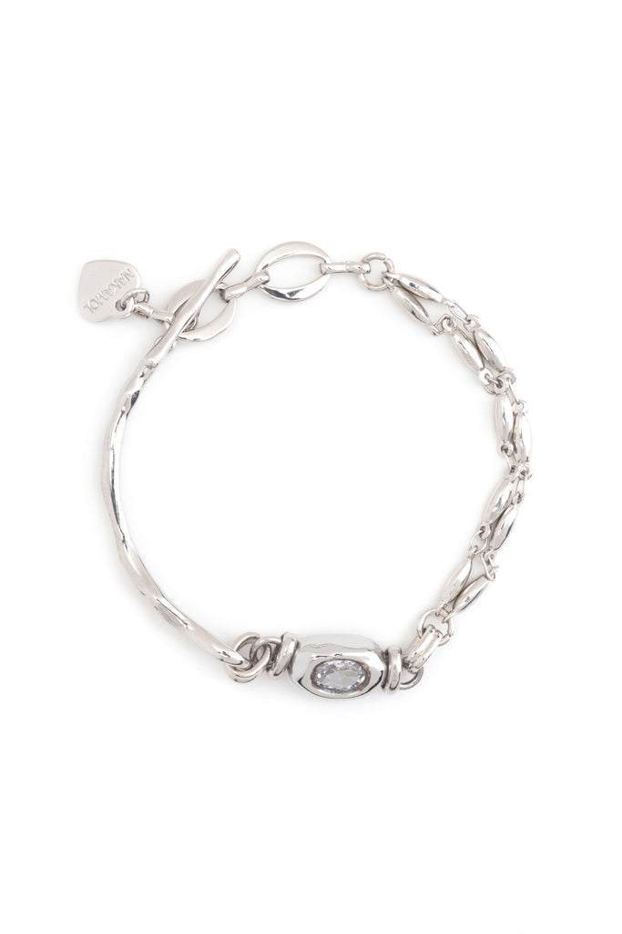 Crystal Chain Toggle Bracelet Bracelet - Nakamol