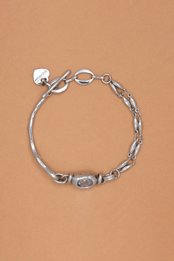 Crystal Chain Toggle Bracelet Bracelet - Nakamol