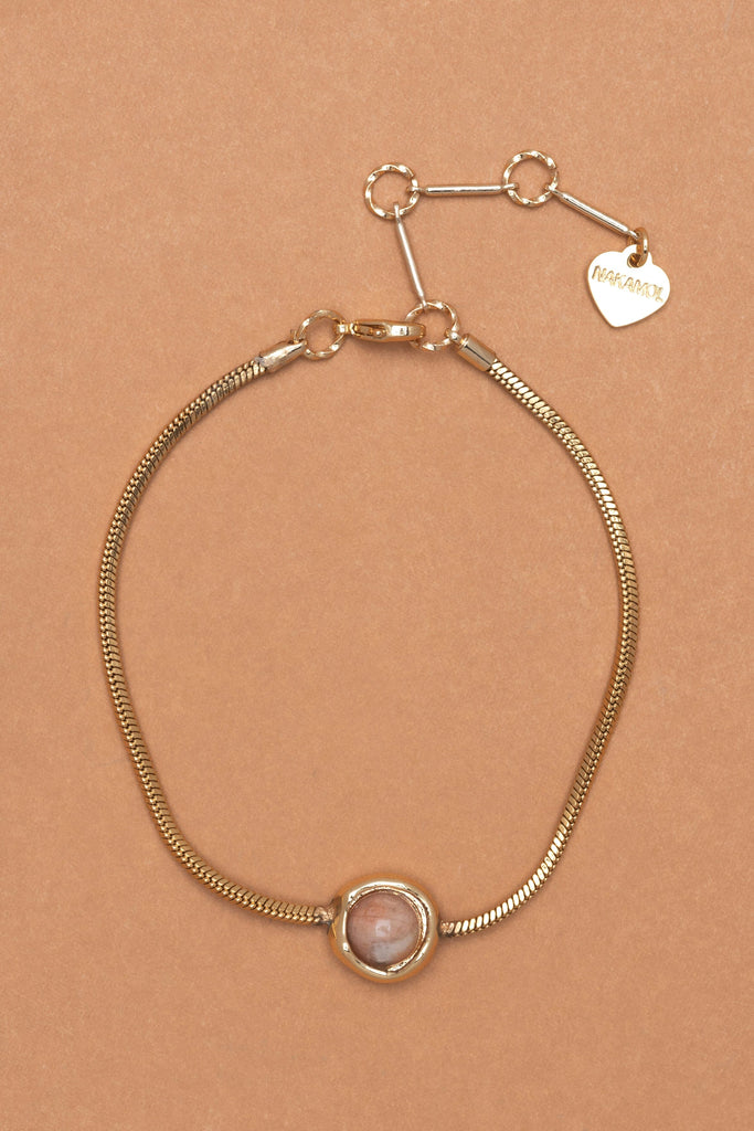 Peach Gold Stone Bracelet - Nakamol