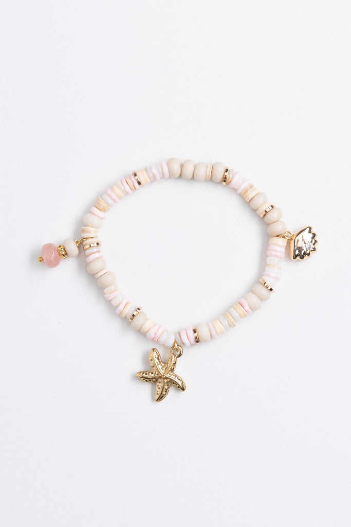 Pink Mix Charm Beaded Stretch Bracelet - Nakamol
