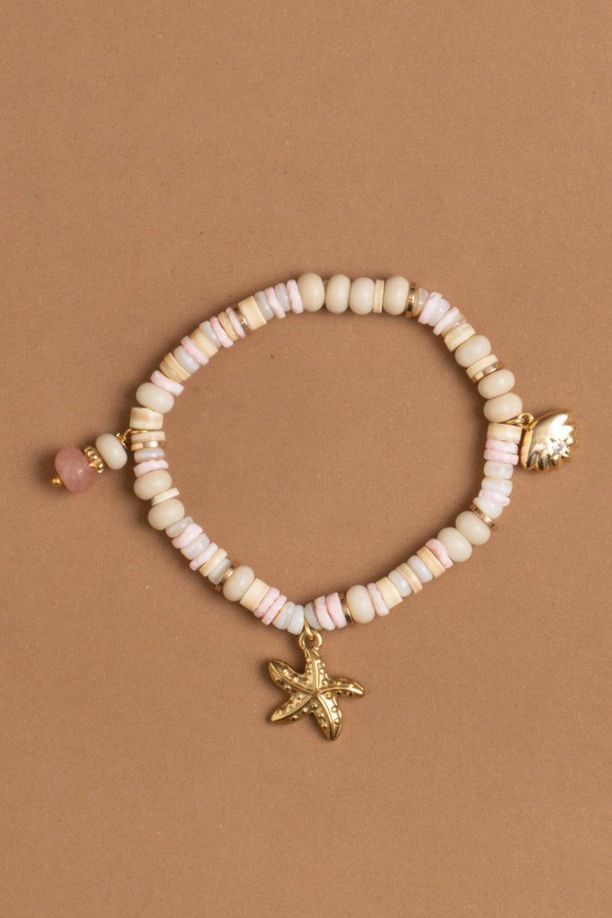 Pink Mix Charm Beaded Stretch Bracelet - Nakamol