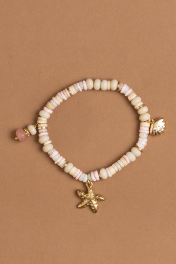 Pink Mix Charm Beaded Stretch Bracelet - Nakamol