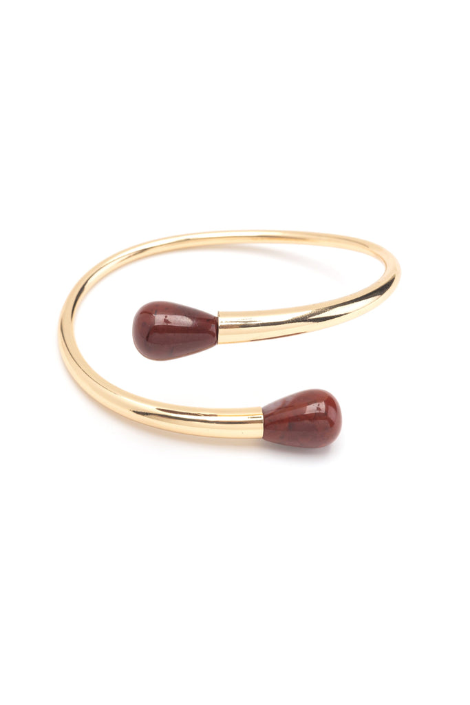 Double Brown Jasper Bangle - Nakamol