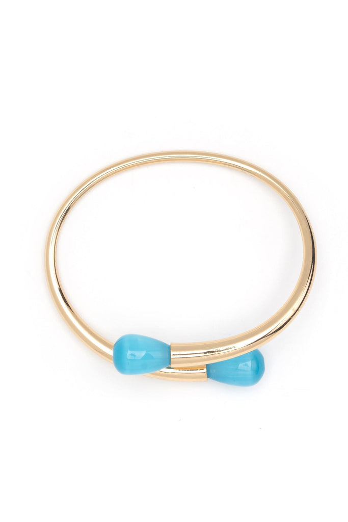 Double Blue Crystal Bangle - Nakamol