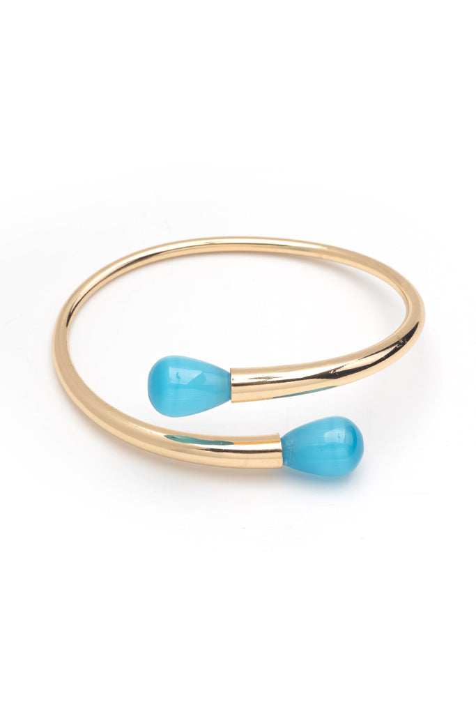Double Blue Crystal Bangle - Nakamol