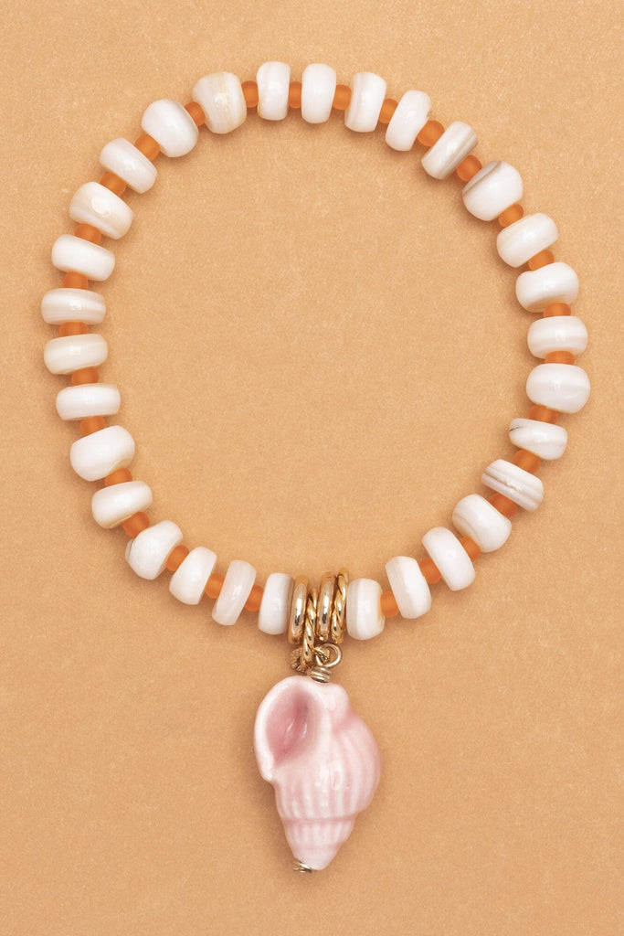 Pink Conus Charm Stretchy Bracelet - Nakamol