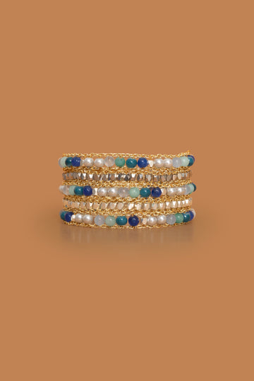 Blue Crystal Beaded Wrap - Nakamol