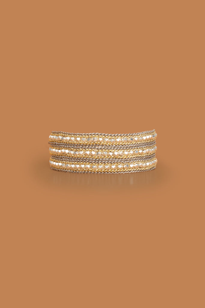 Sparkly Grey Tri-Layer Wrap - Nakamol