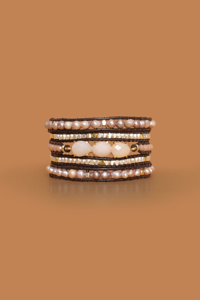 Triple Agate Five Layer Wrap - Nakamol