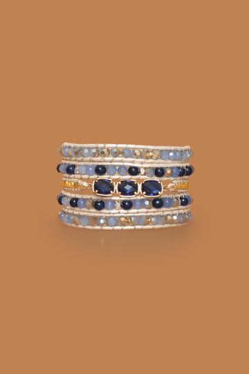 Lapis Stone Five Layer  Wrap - Nakamol