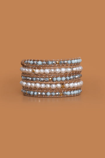 Pearl Amazonite Five Layer Wrap - Nakamol