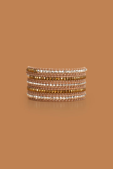 Silver Pearl Grey Five Layer Wrap - Nakamol